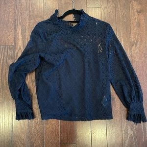 Sandro navy top. Slightly worn, good condition